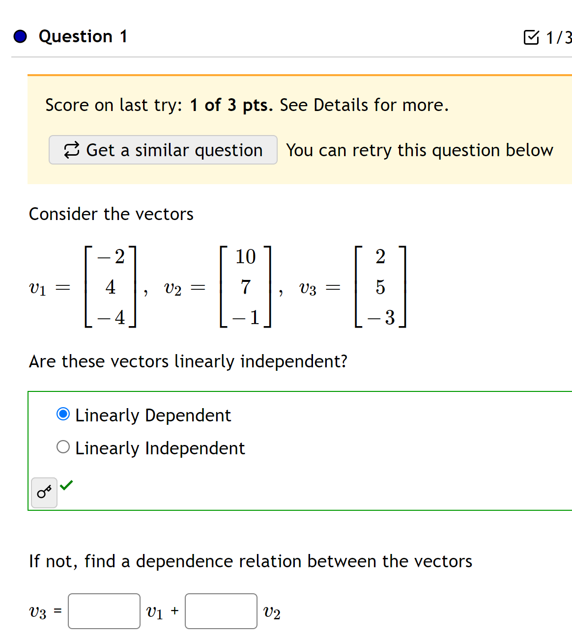 Please teach how to solve 0 Question 1 [3 1/3