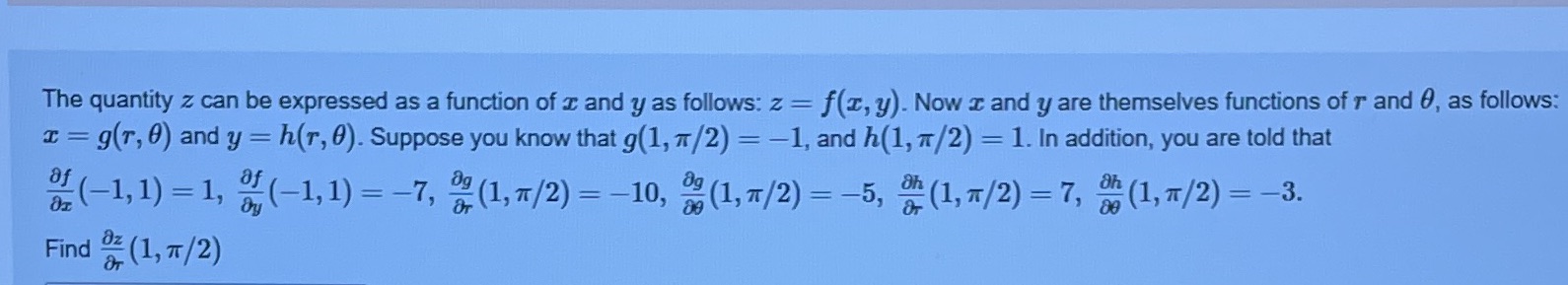 The quantity z can be expressed as a function of