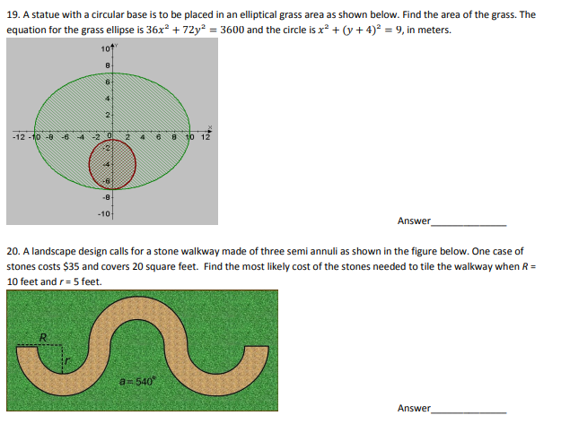 19. A statue with a circular base is to be placed