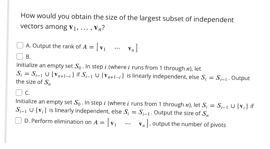 How would you obtain the size of the largest