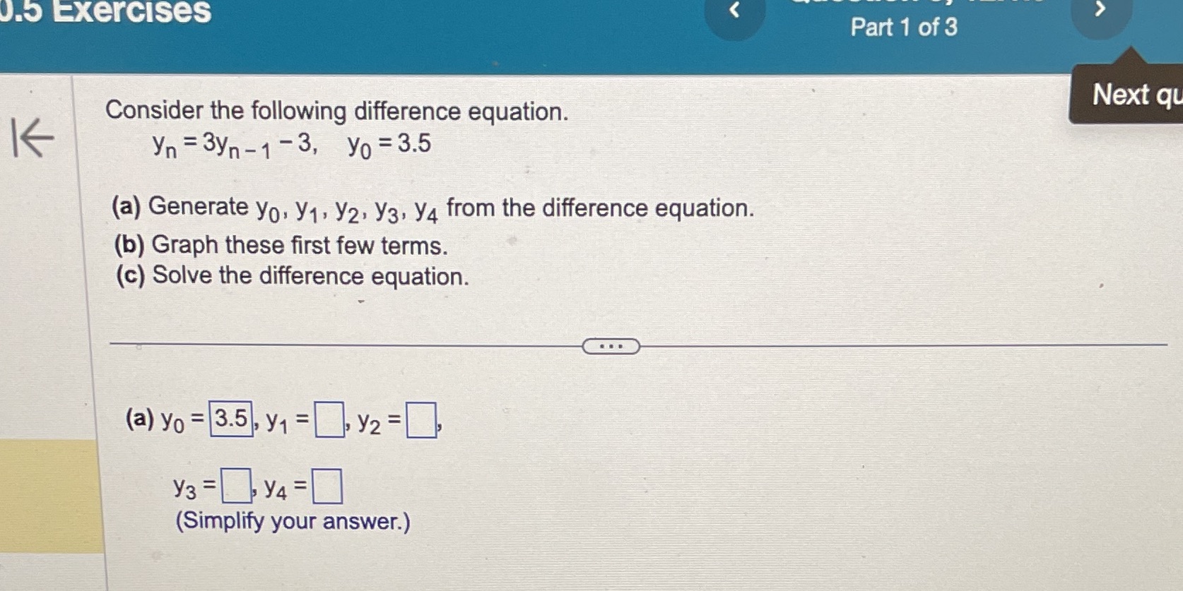 0.5 Exercises < Part 1 of 3 Consider the