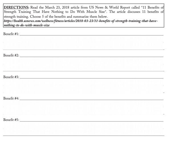 DIRECTIONS: Read the March 23, 2018 article from