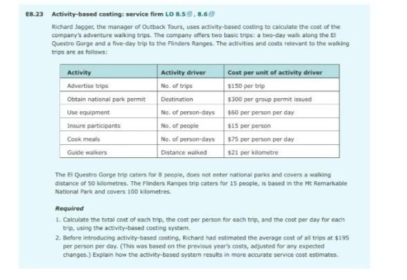 Es.23 Activity-based costing: service firm LO