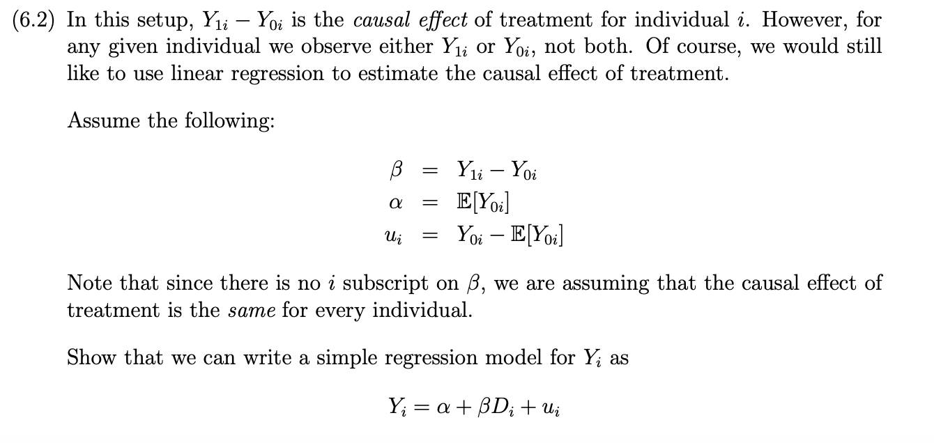 Suppose Di is an observed binary variable equal