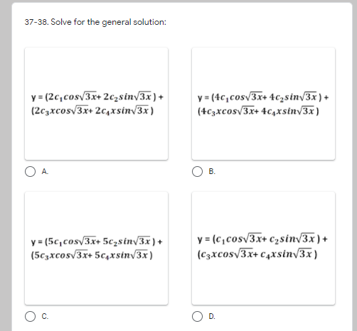 DIFFERENTIAL EQUATION For numbers 35-38, refer to