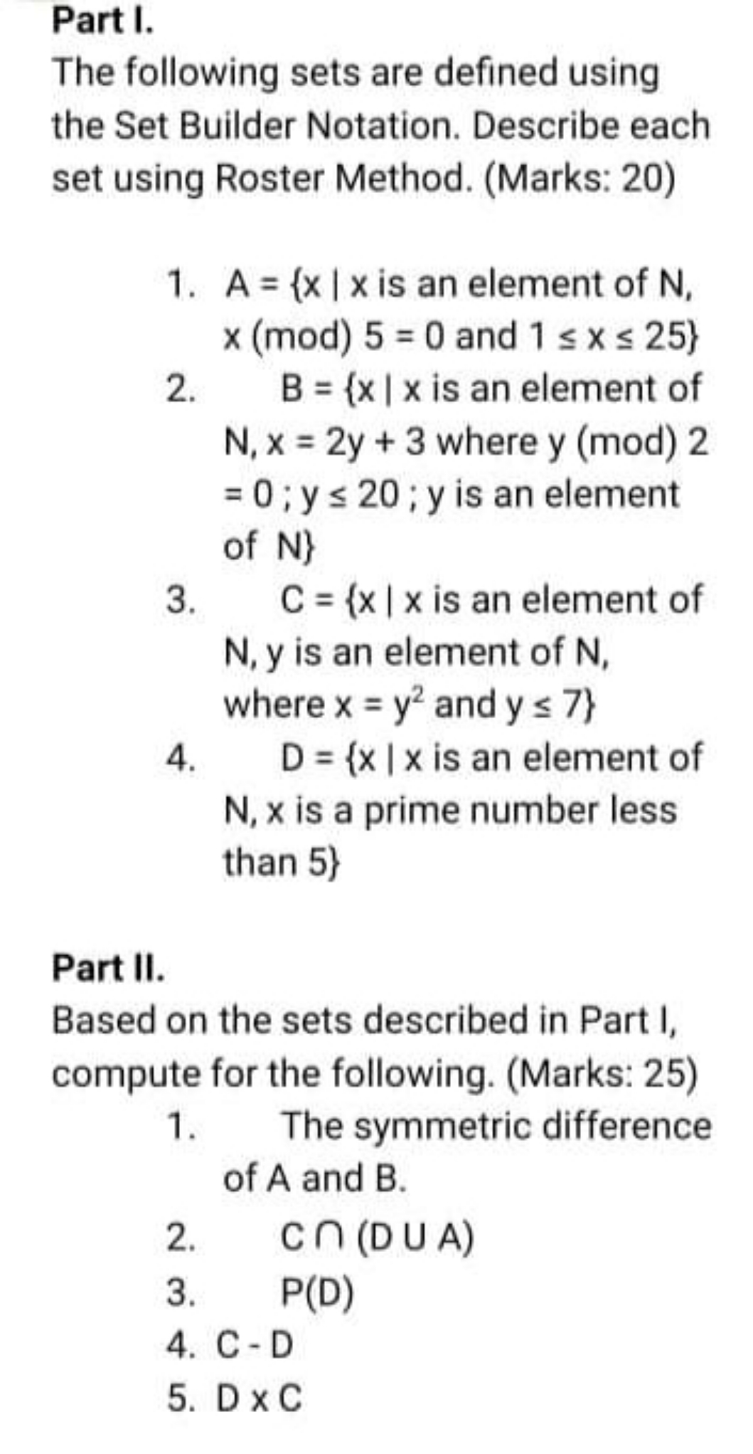 discrete about set theory Part l. The following