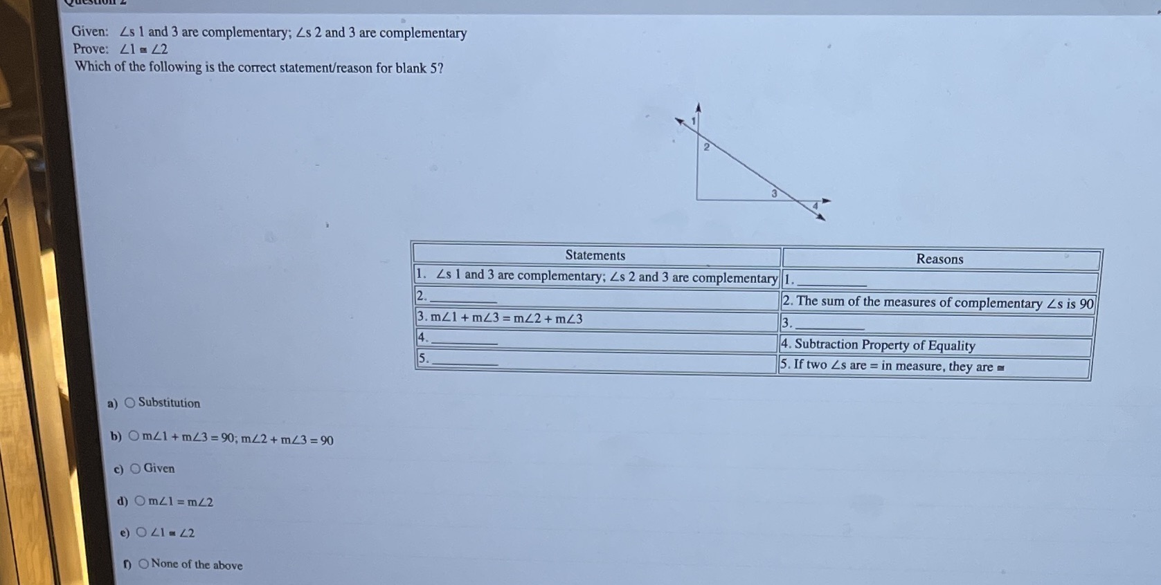 Given: Ls 1 and 3 are complementary; Ls 2 and 3