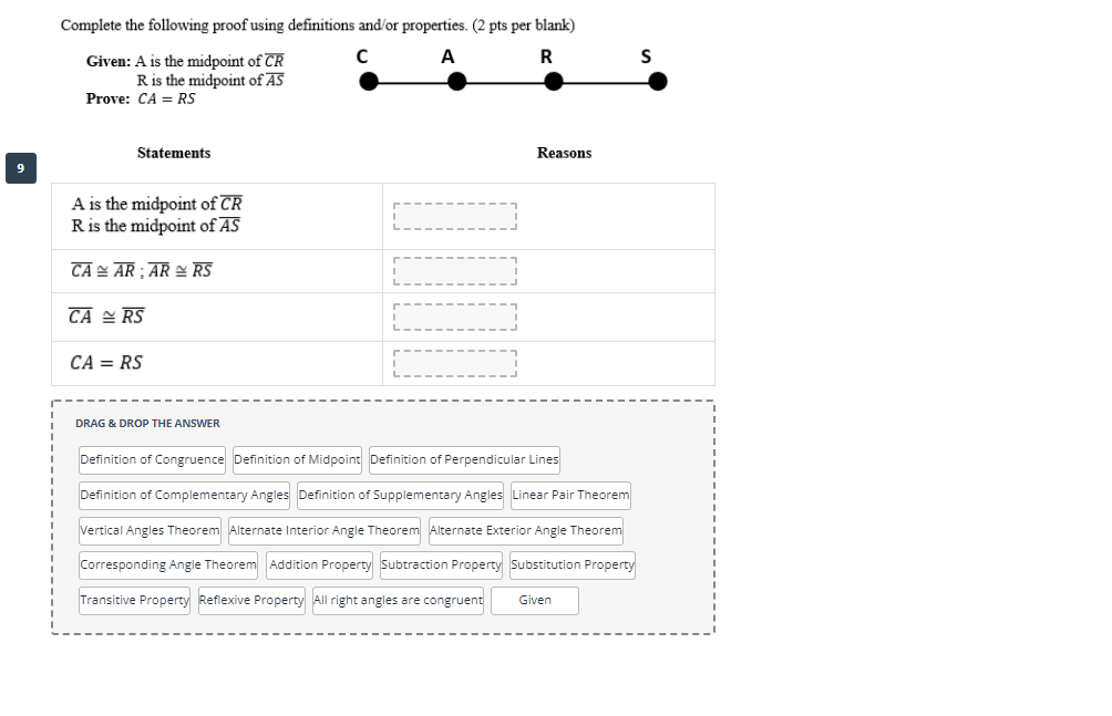 Complete the following proof using definitions