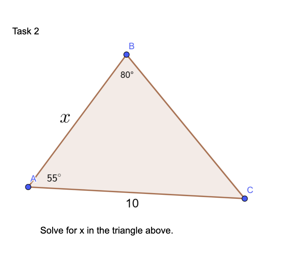 Help with attached question using trig Task 2 B