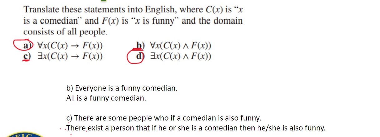 Translate these statements into English, where