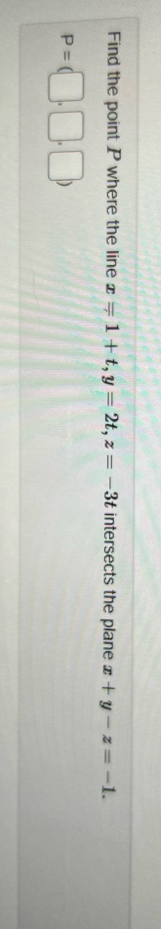 How would I solve this? Find the point P where