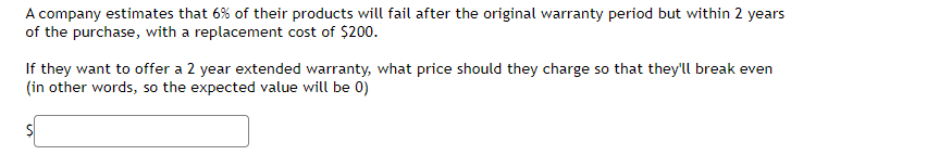 Find the expected value of this probability