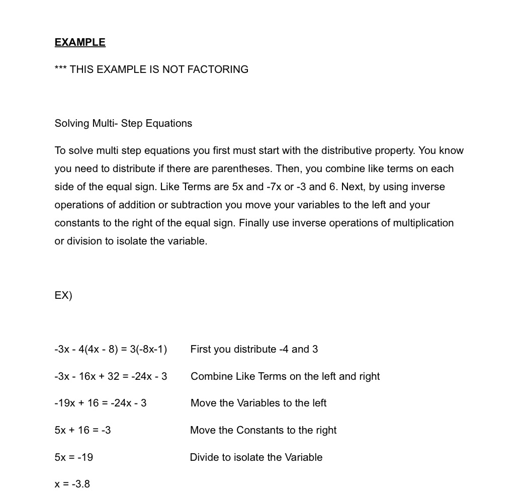 Factoring project please do the ESSAY read from