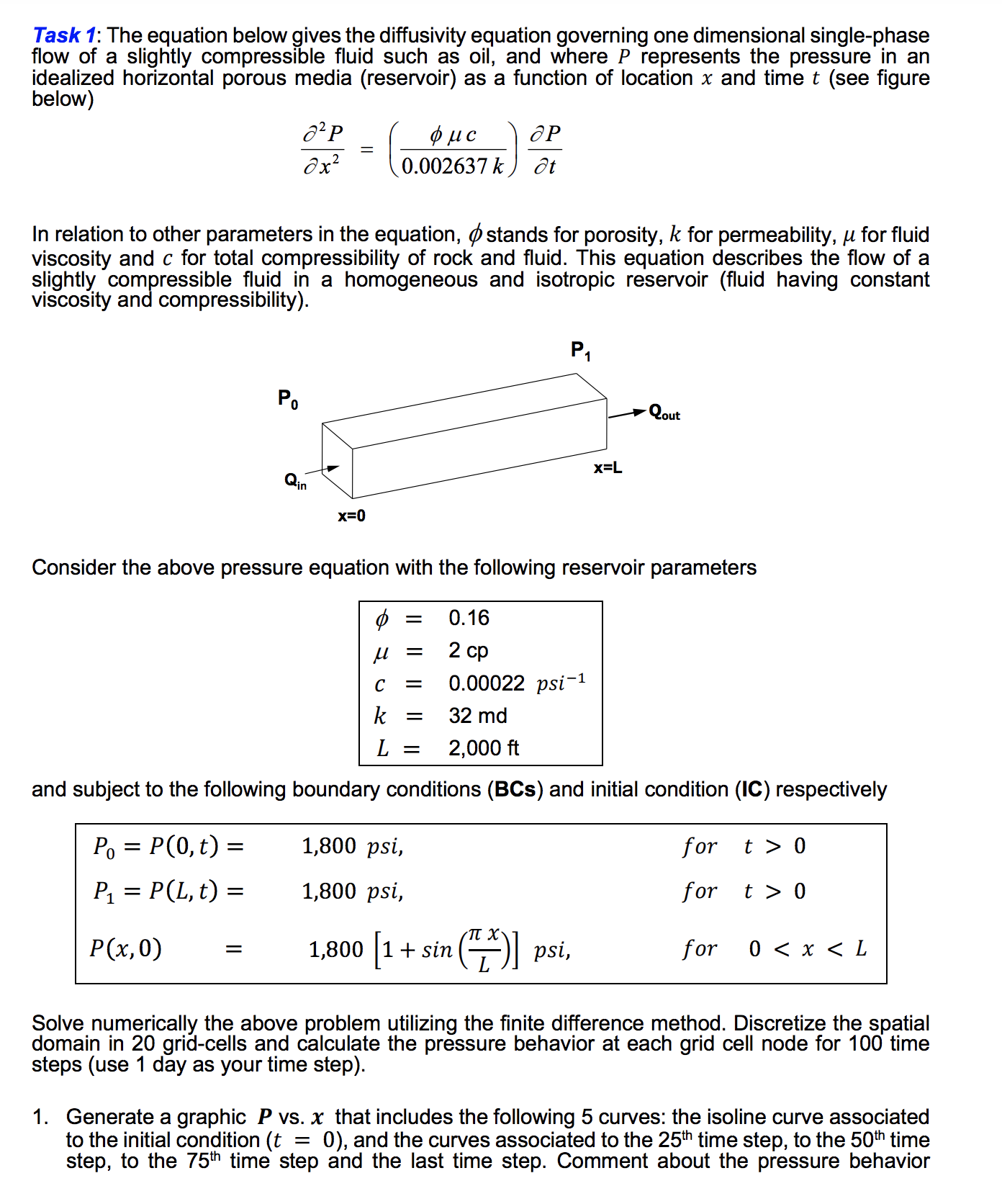 Task 1: The equation below gives the diffusivity