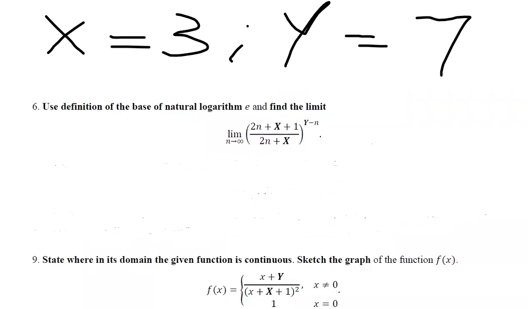 6. Use definition of the base of natural