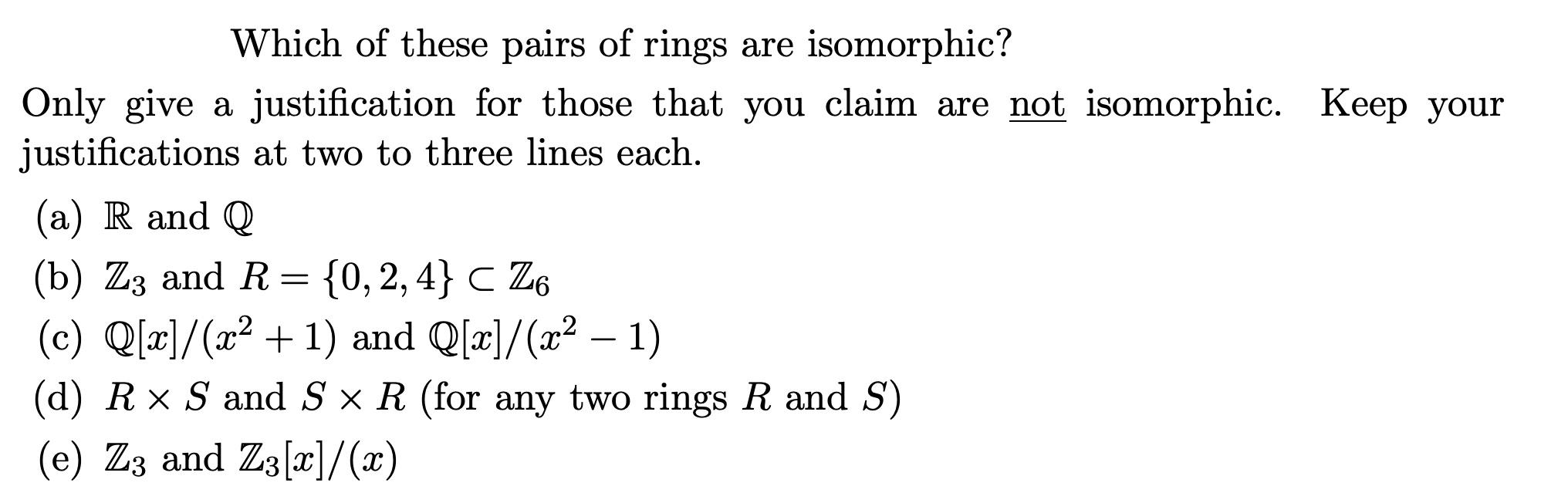 subject: abstract algebra Please show all work