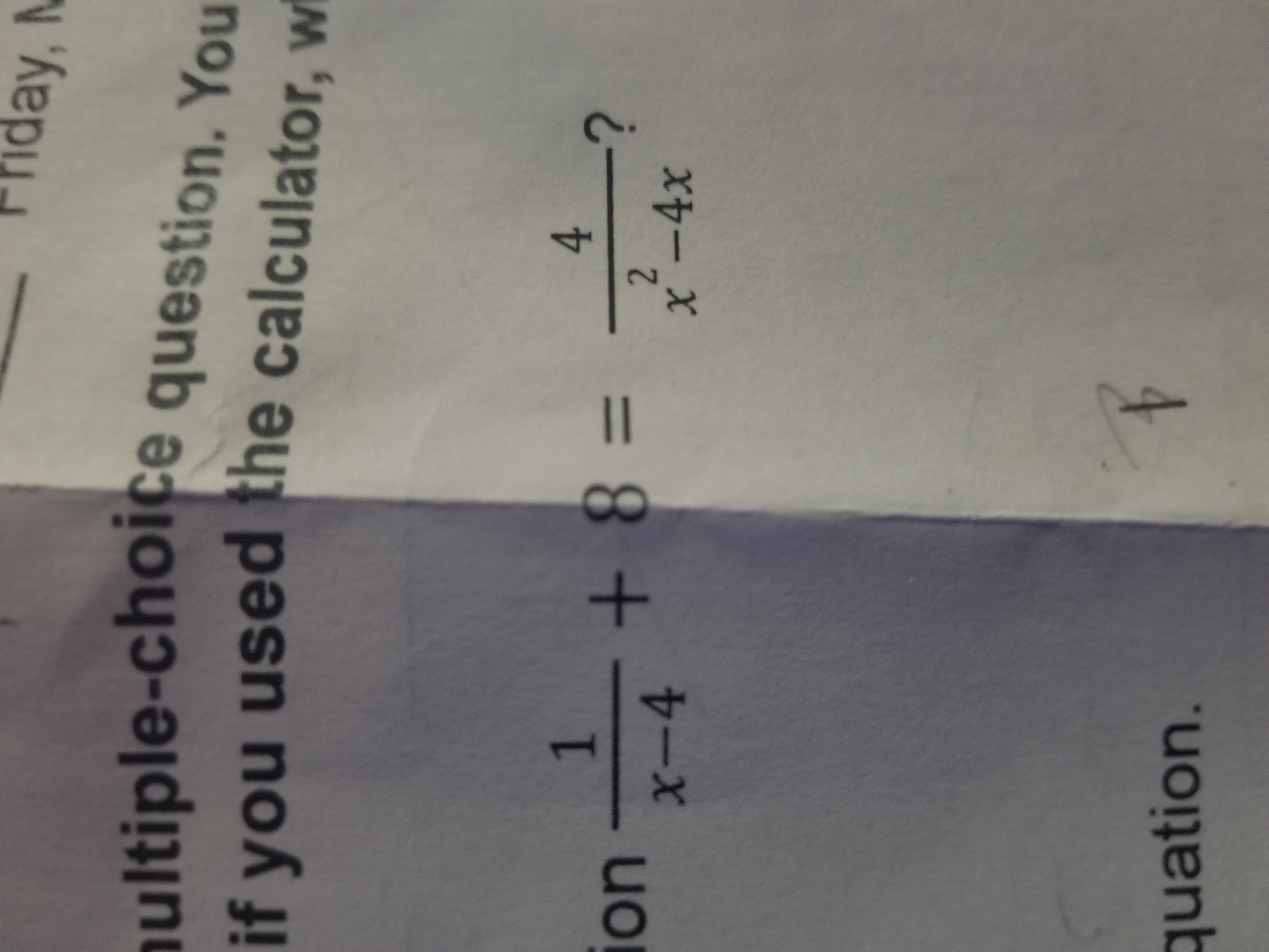 What is the solution of the equation Friday,