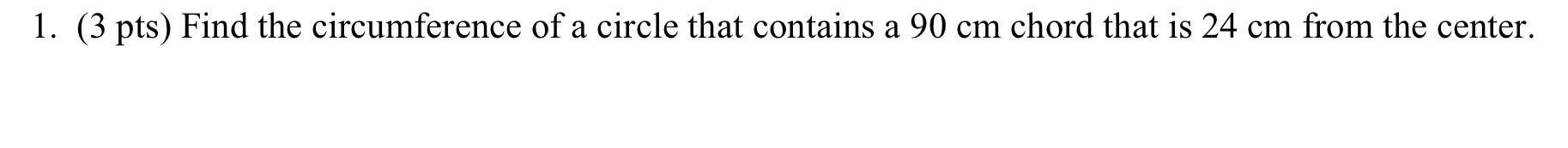 Show work and answer 1. (3 pts) Find the