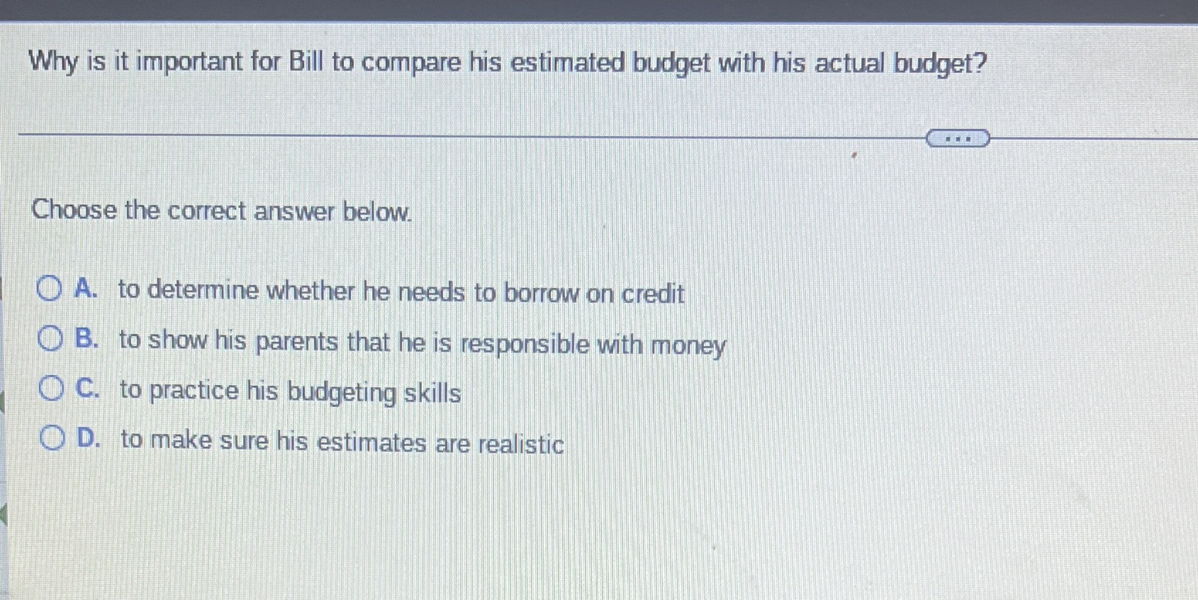 Why is it important for Bill to compare his