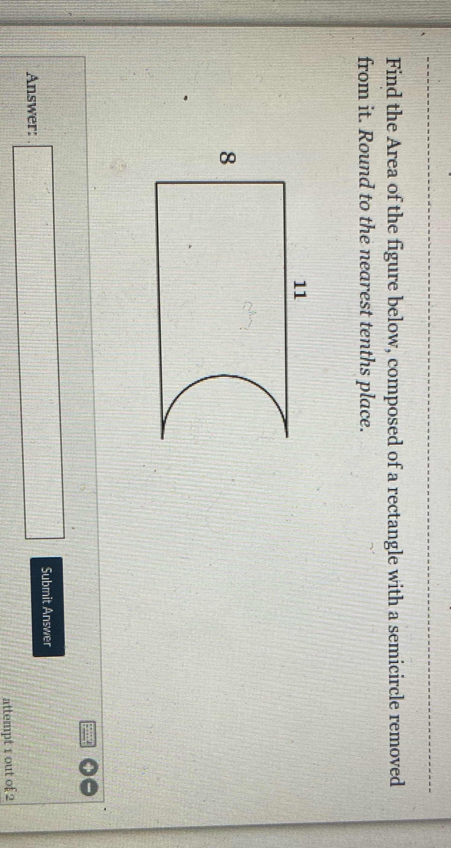 Please help Find the Area of the figure below,