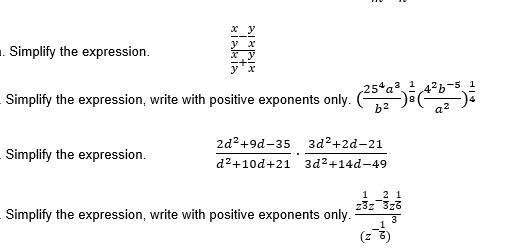 Simplify the expression. 250x2 7 0 100b 125x