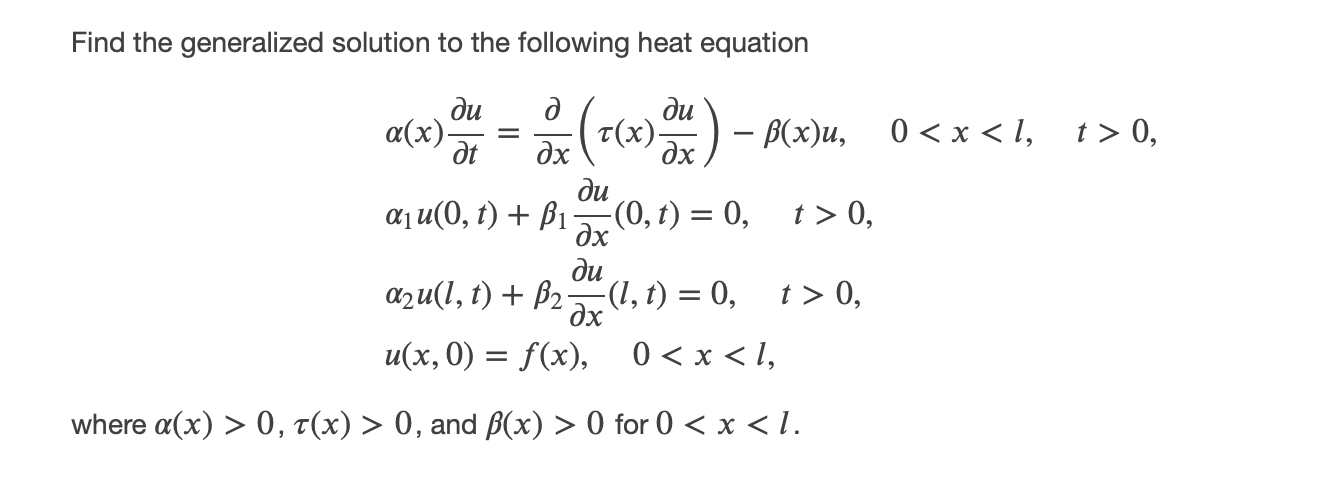 Find the generalized solution to the following