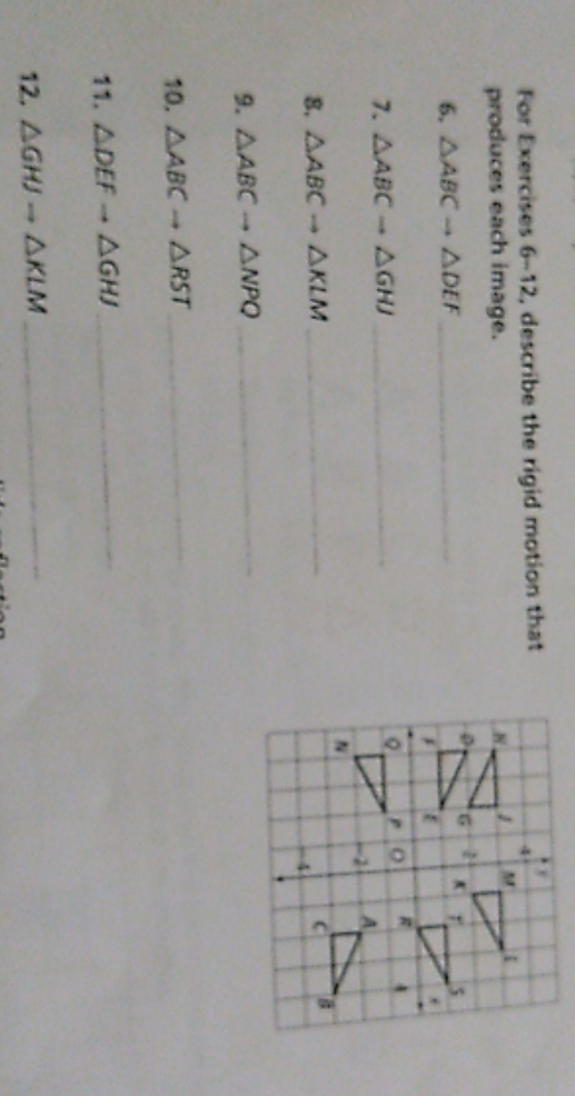 I need help For Exercises 6-12, describe the