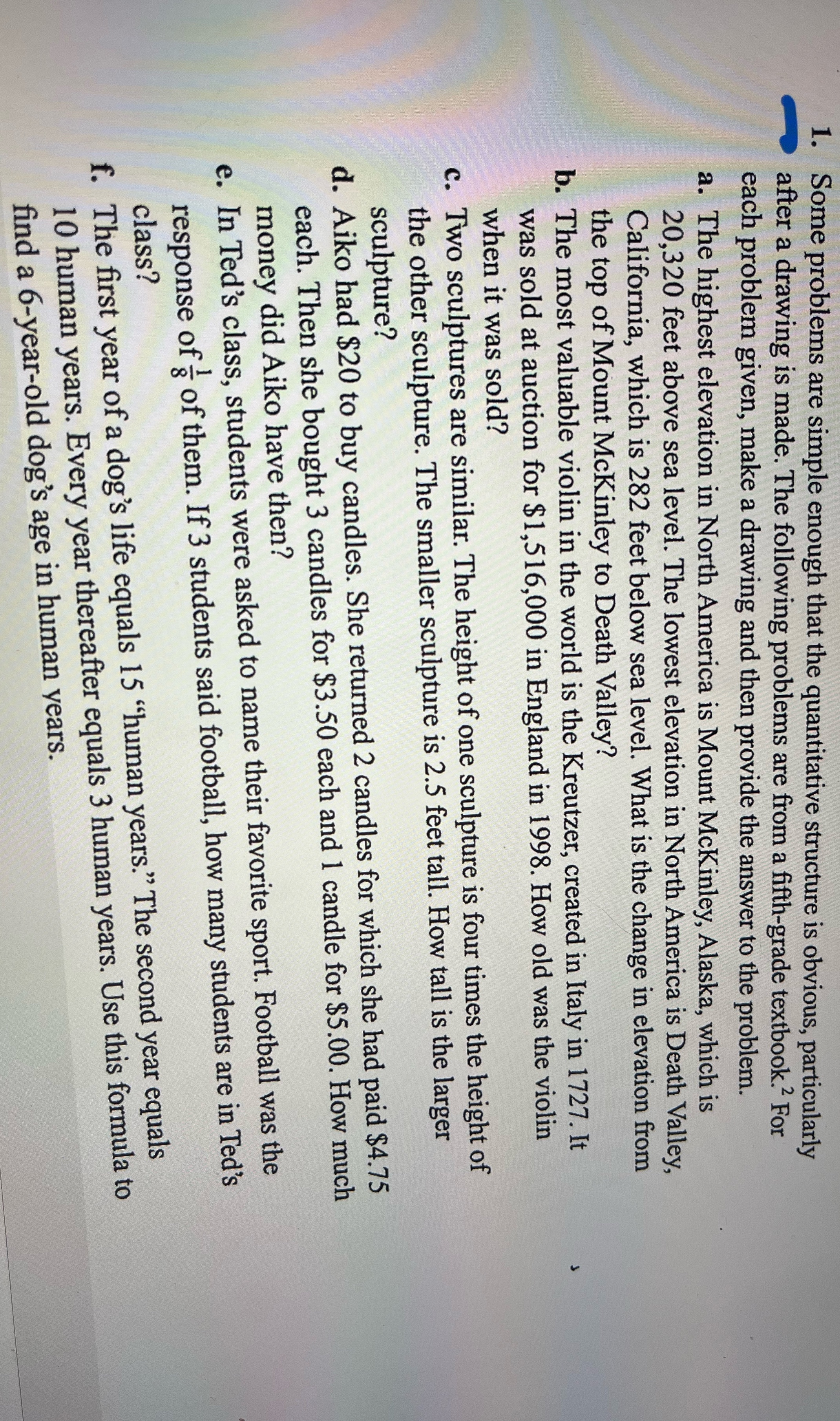 1. Some problems are simple enough that the