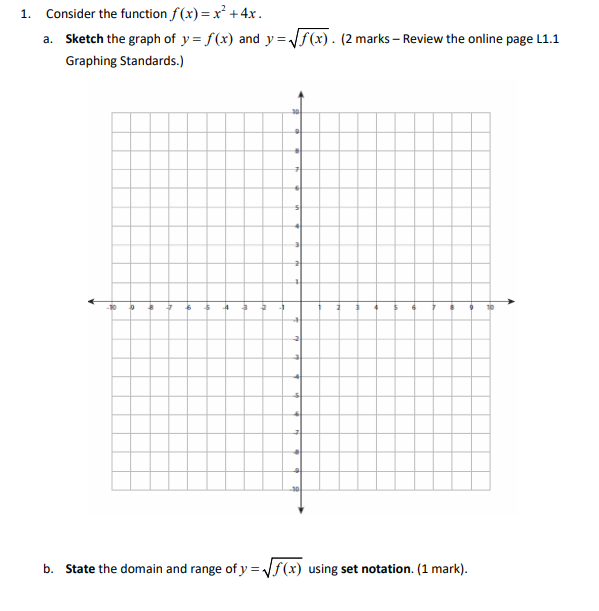1. Consider the function f(x) = x +4x. a. Sketch