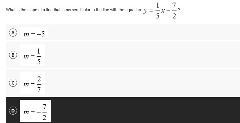 What is the slope of a line that is perpendicular