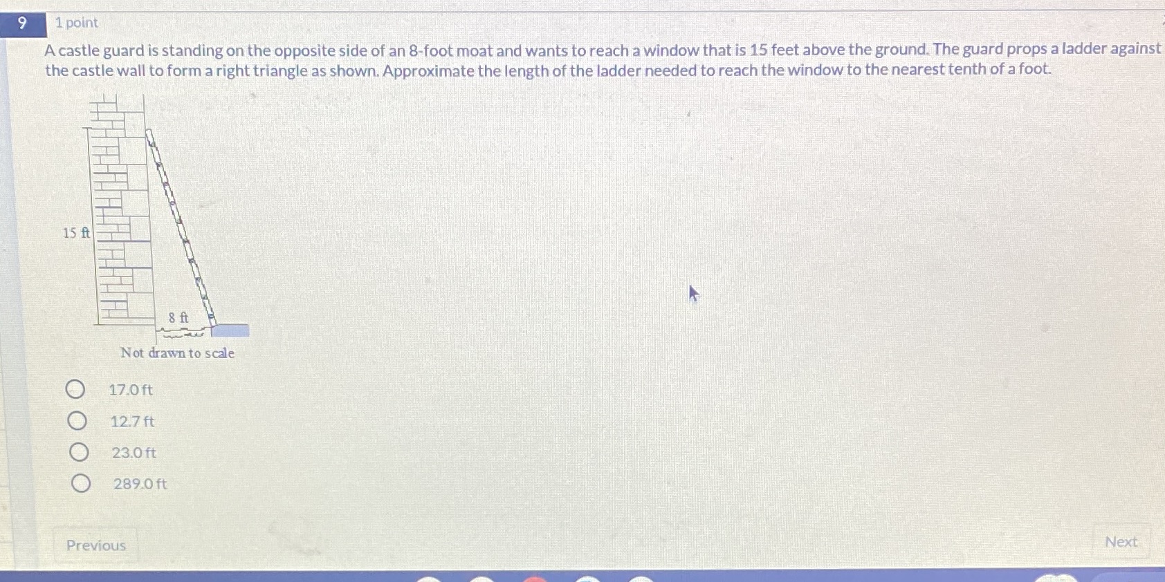 9 1 point A castle guard is standing on the