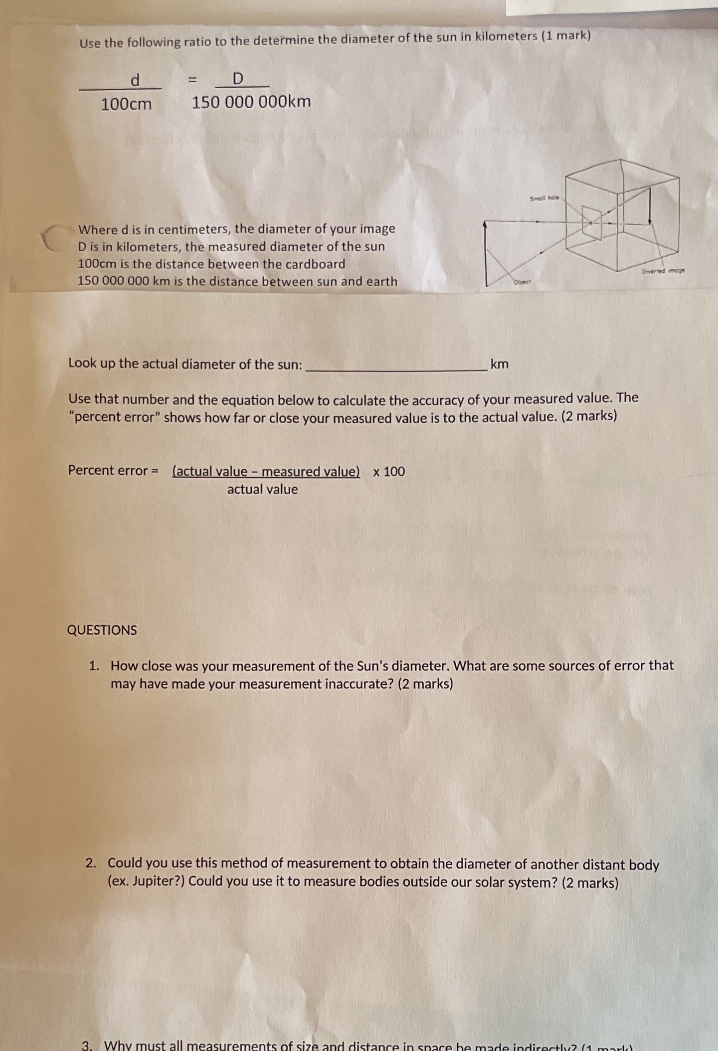 Use the following ratio to the determine the