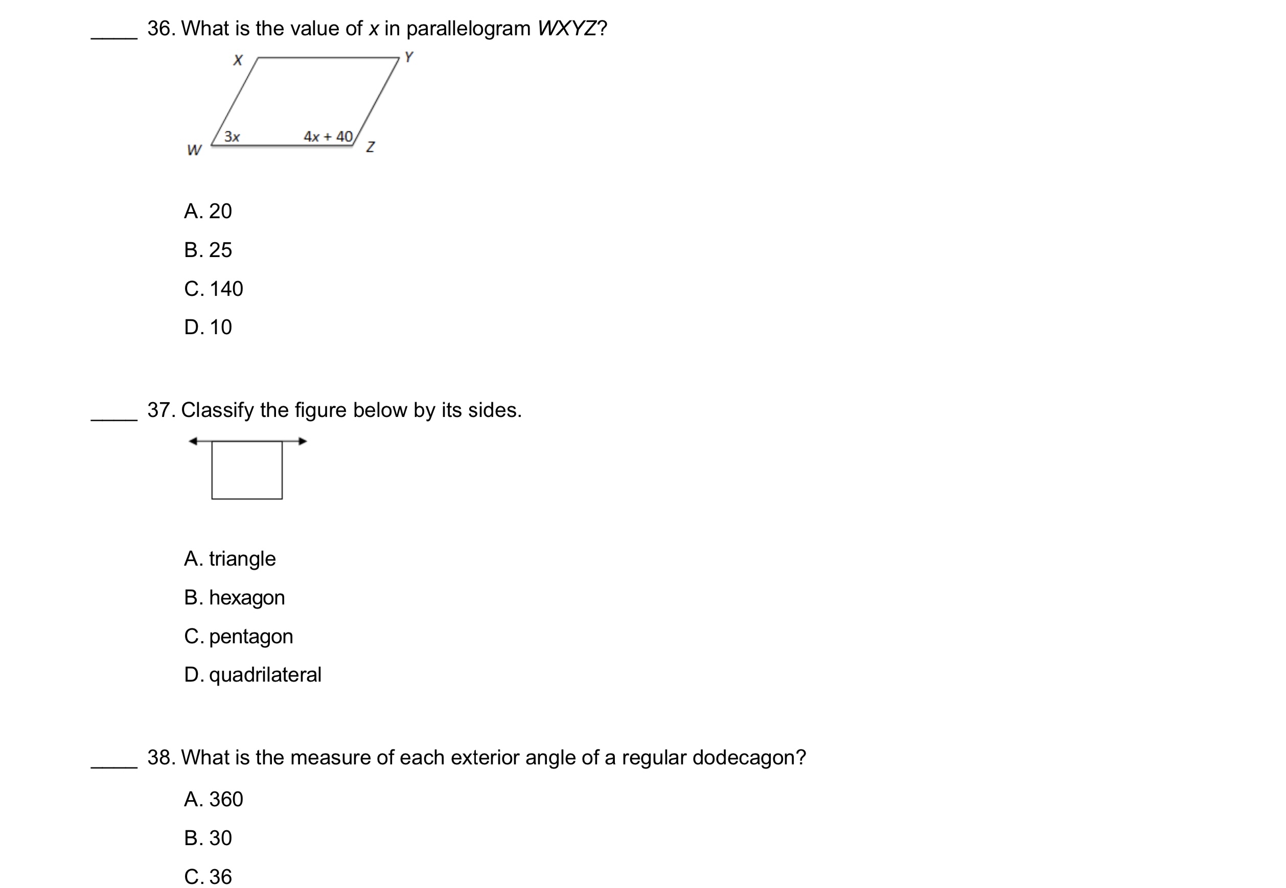 17. Decide whether the quadrilateral is a