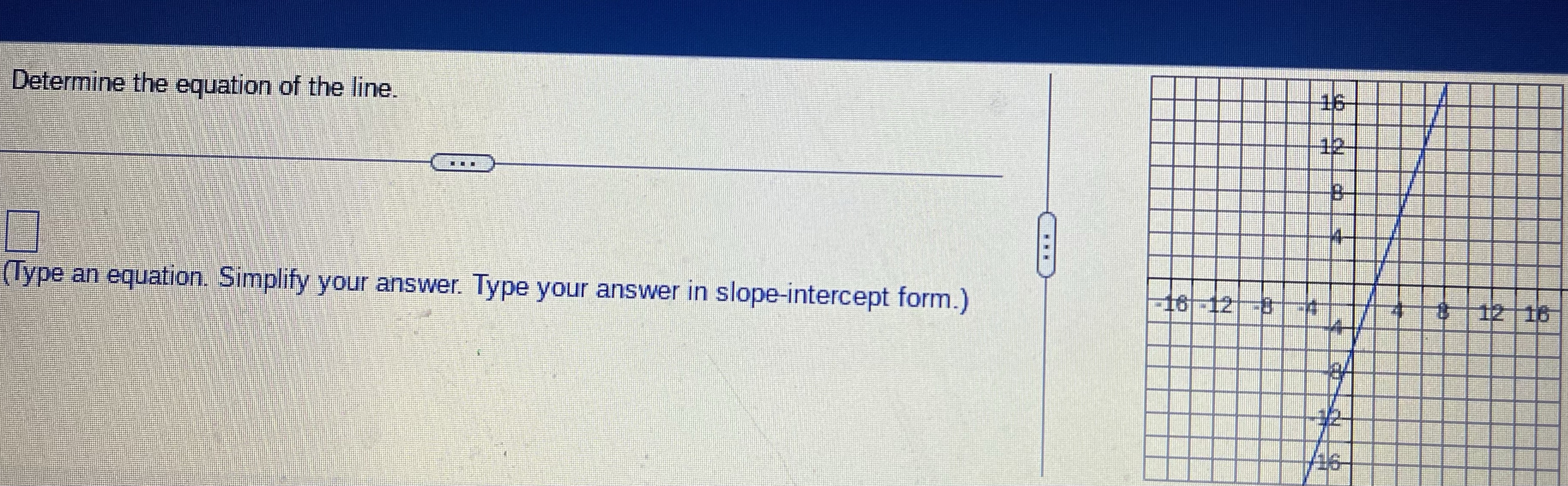 Determine the equation of the line. (Type an