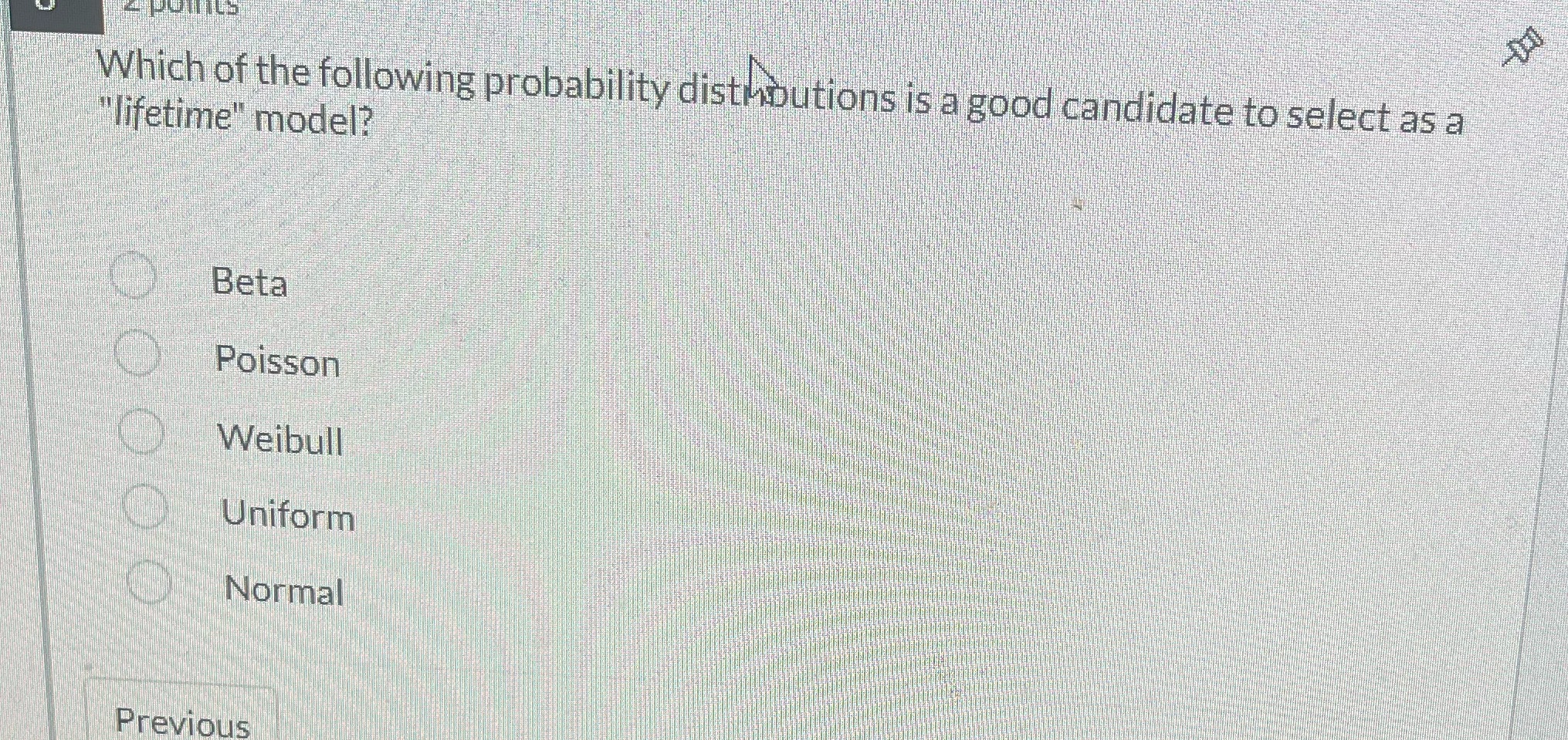 Which of the following probability distributions