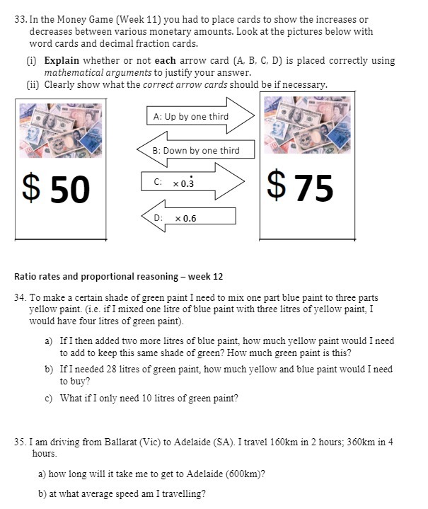 33. In the Money Game (Week 11) you had to place