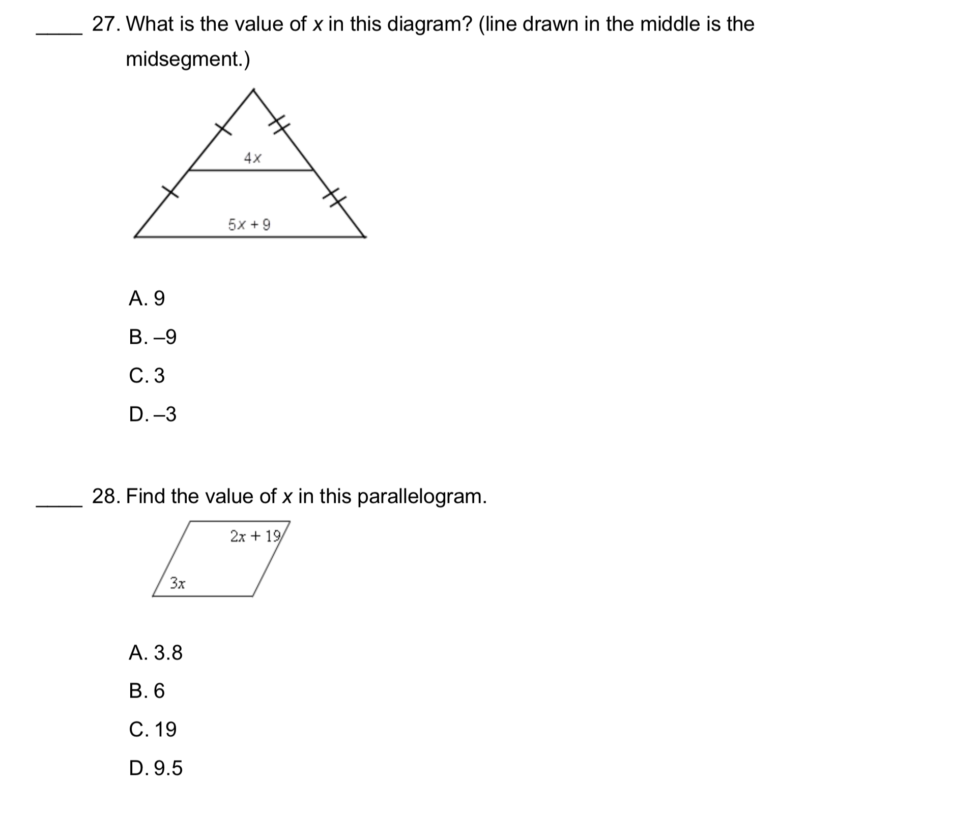 17. Decide whether the quadrilateral is a