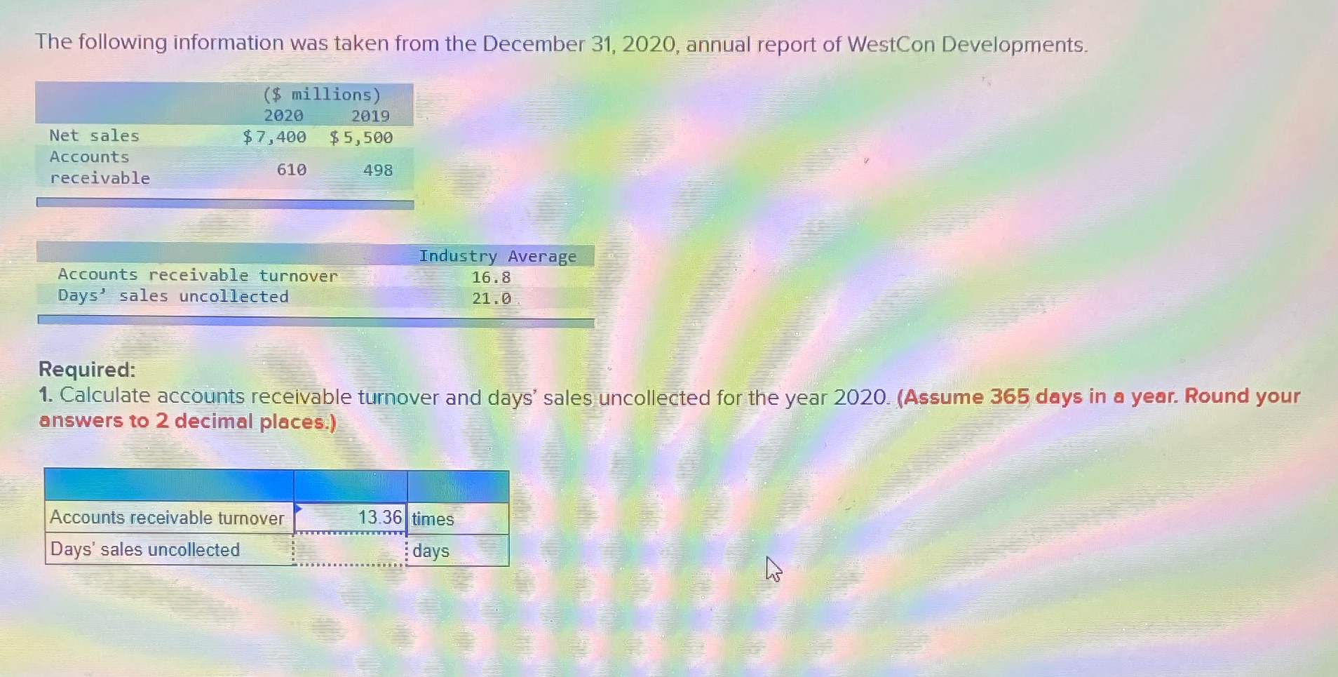 Help me find out the Day's sales uncollected