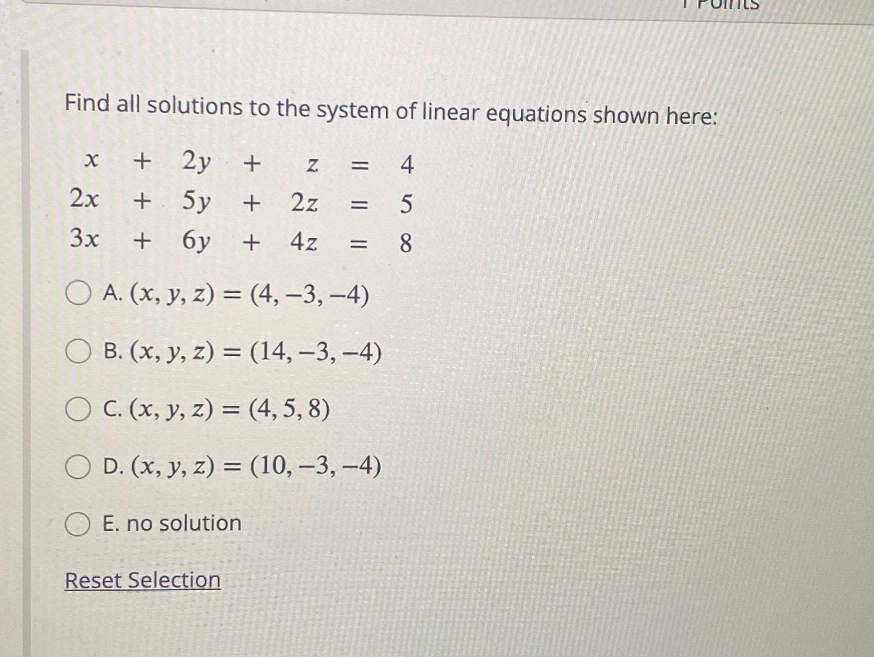 US Find all solutions to the system of linear