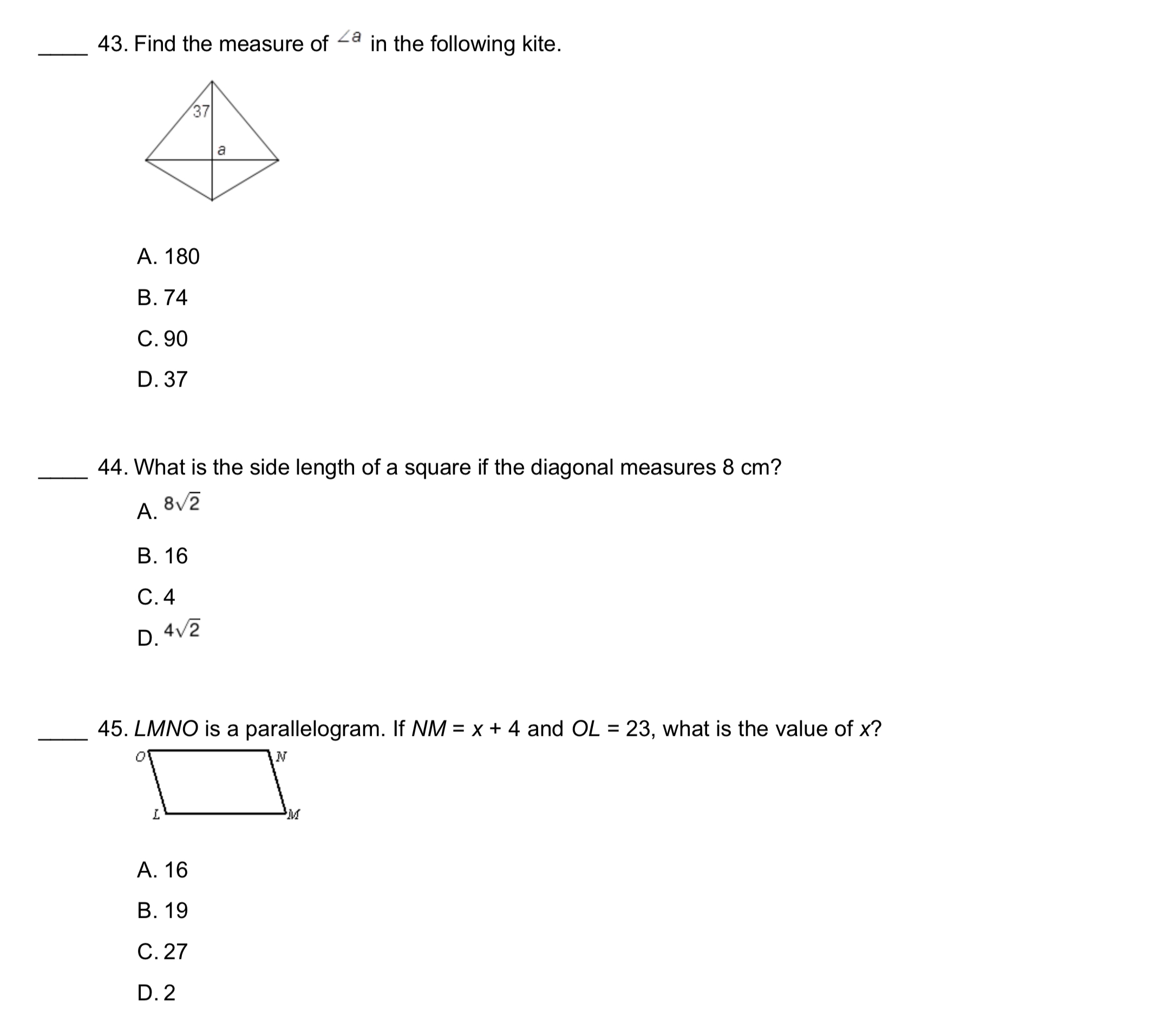 17. Decide whether the quadrilateral is a
