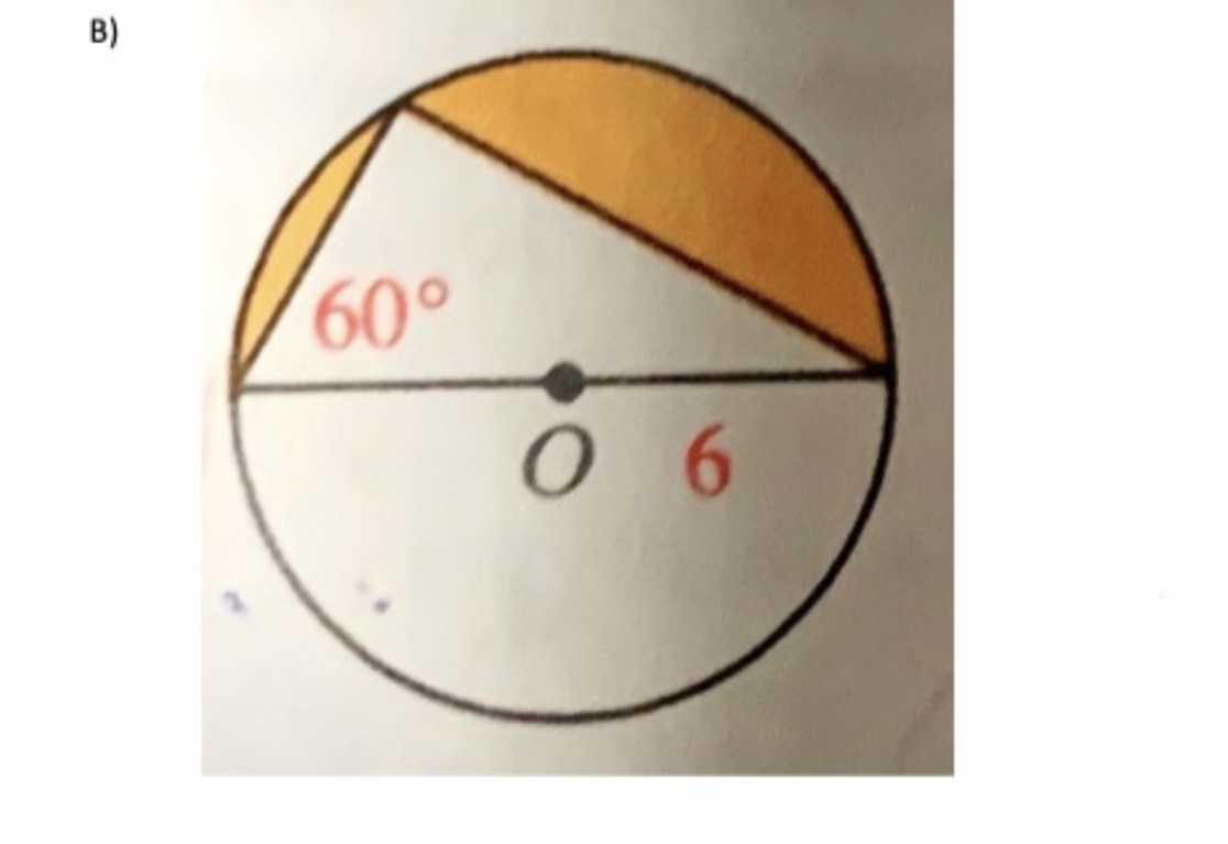 Find the area of the shaded region leave answer