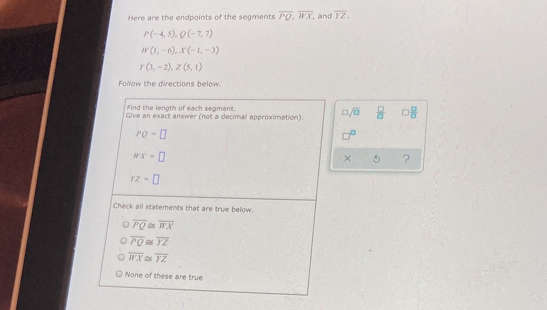 Help please Here are the endpoints of the