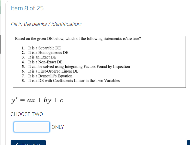Input the number/s of your choice. The order