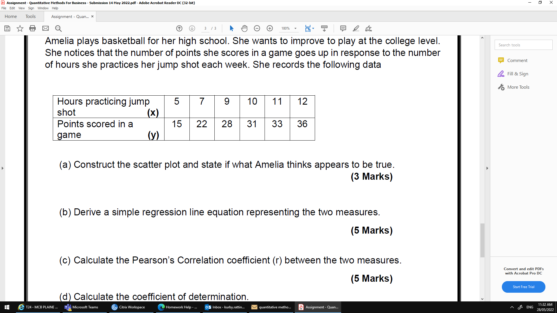 & Assignment - Quantitative Methods For Business