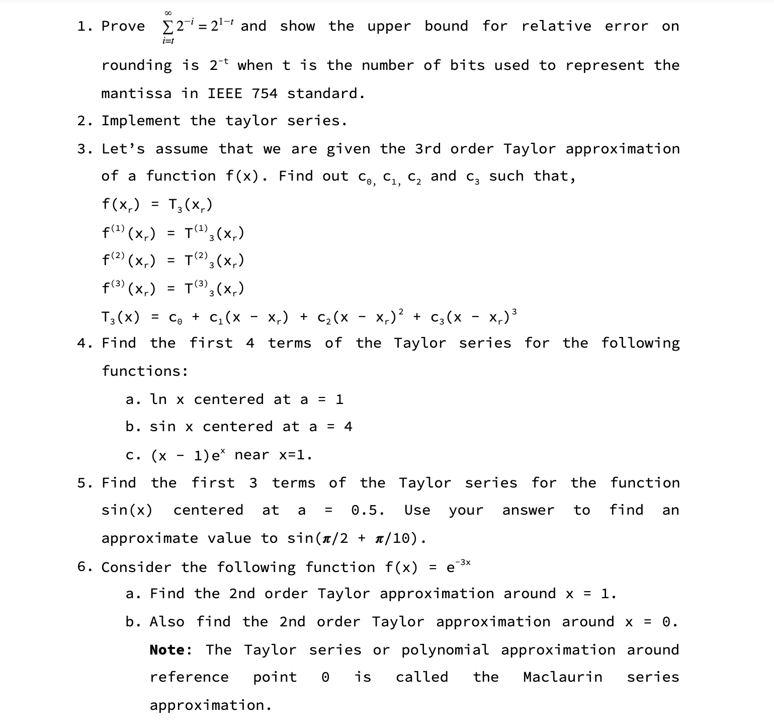 1. Prove 2 i=21- and show the upper bound for