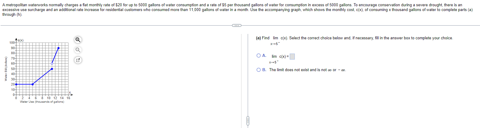 A metropolitan waterworks normally charges a flat
