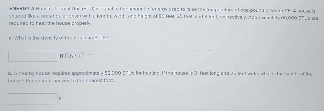 What are the answer for a and b? ENERGY A British