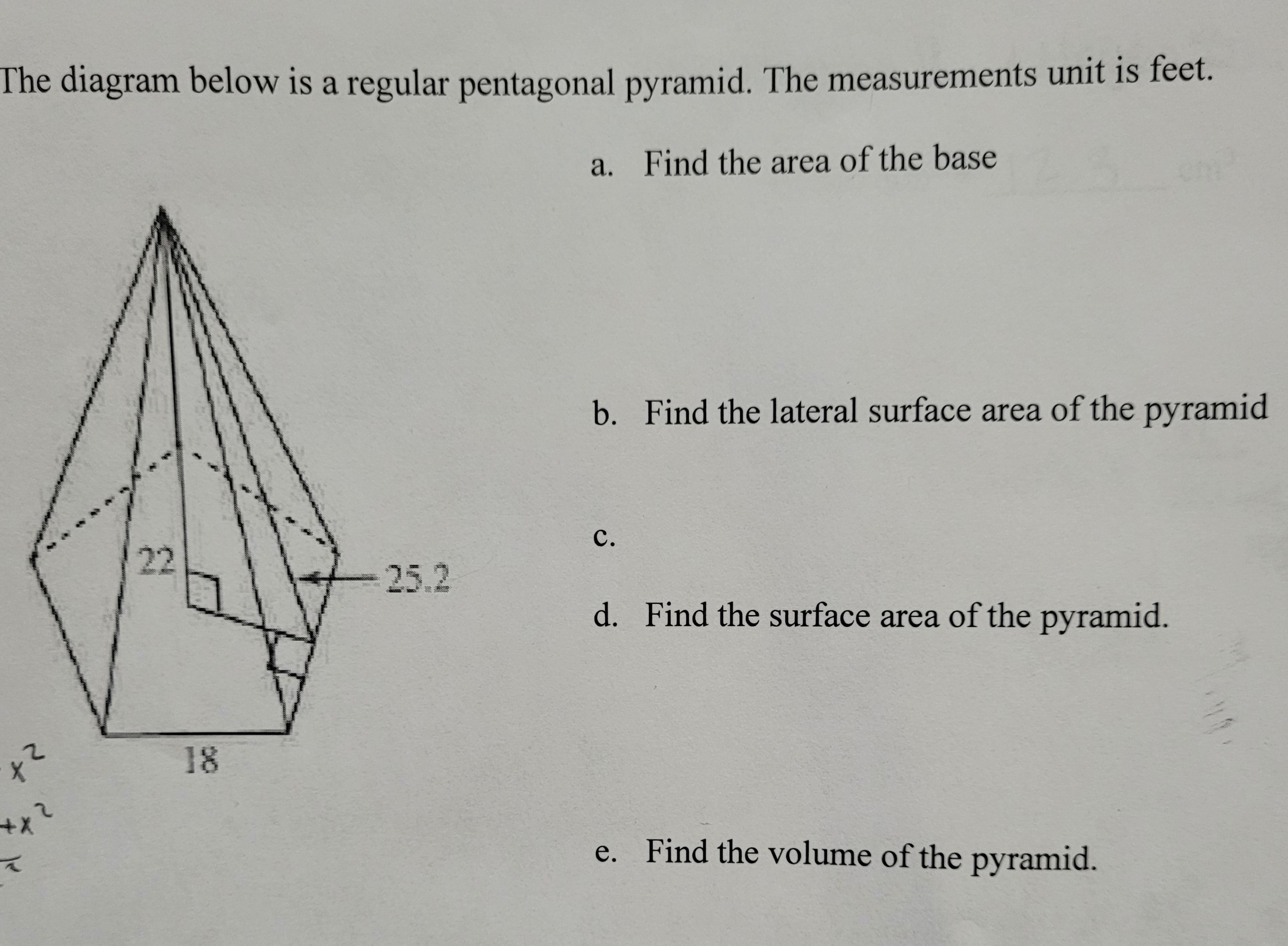 The diagram below is a regular pentagonal