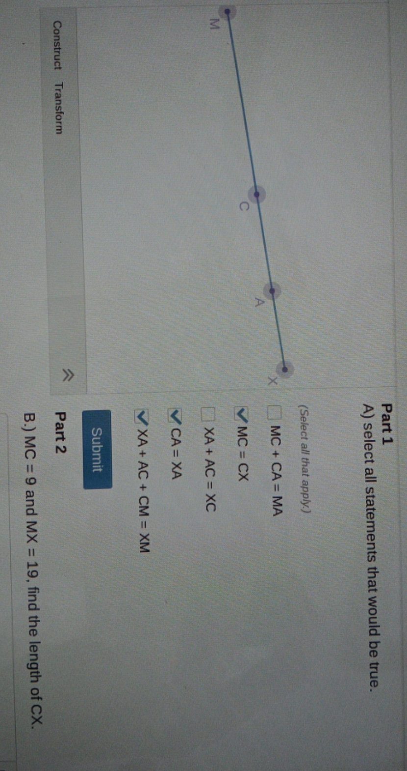 help with b please Part 1 A) select all