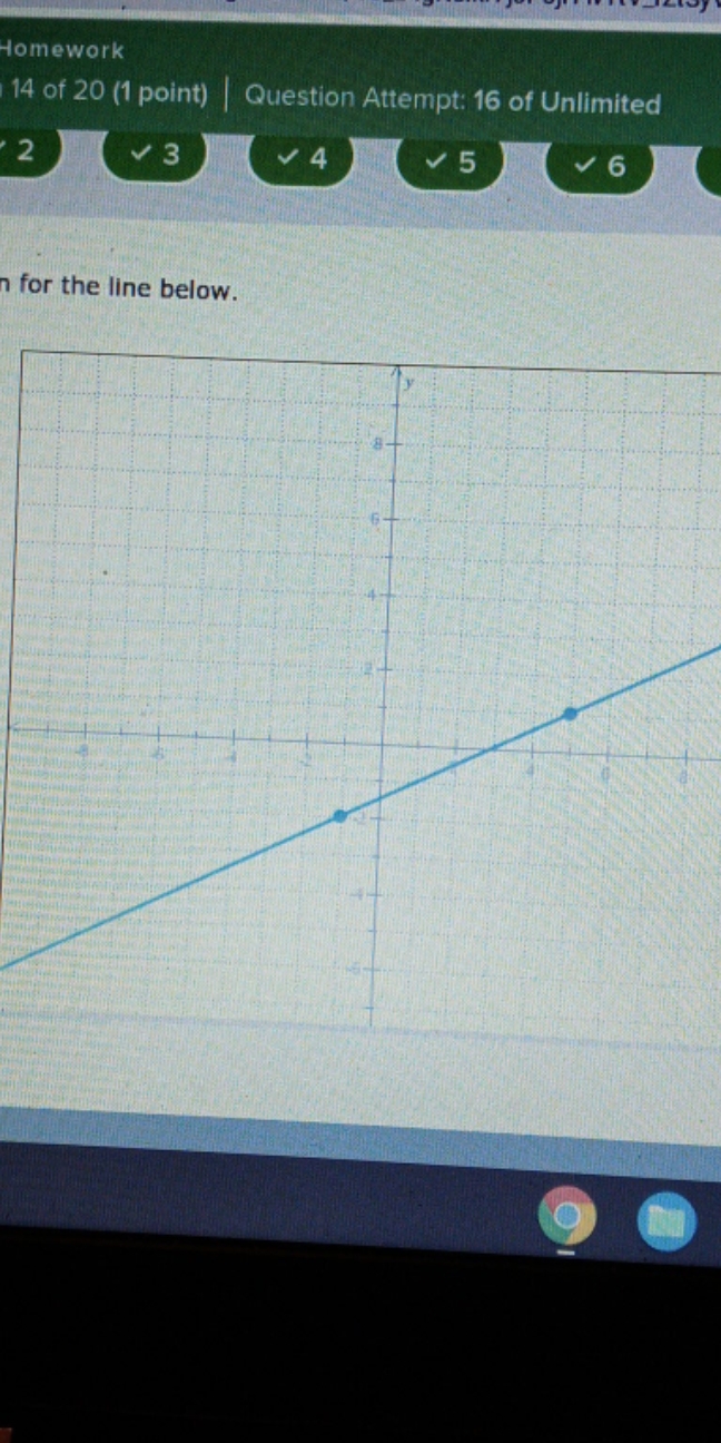 Find an equation for the line below Homework 14